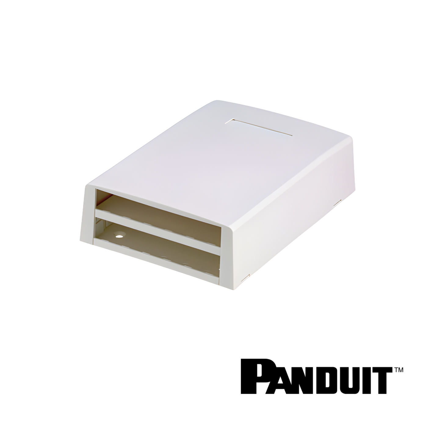 Image of PANDUIT Mini-Com® 12-Port Surface Mount Box | With Fibre Spool | White (PT-CBXF12AW-AY)