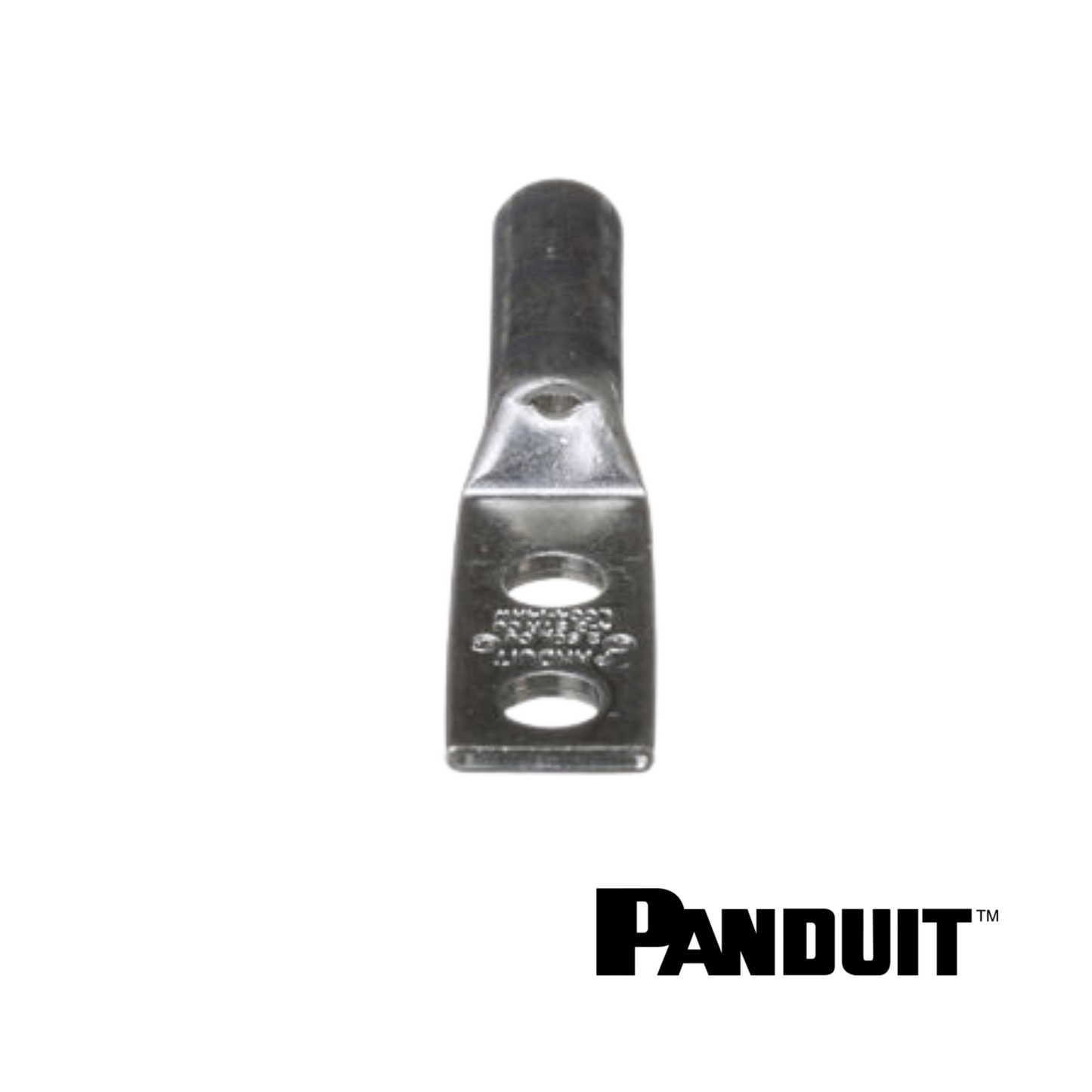 Image of Panduit Copper Compression Lug, 2 Hole, #4 - #3 AWG STR, #2 AWG SOL, Pack of 50 (PT-LCC4-14AW-L)