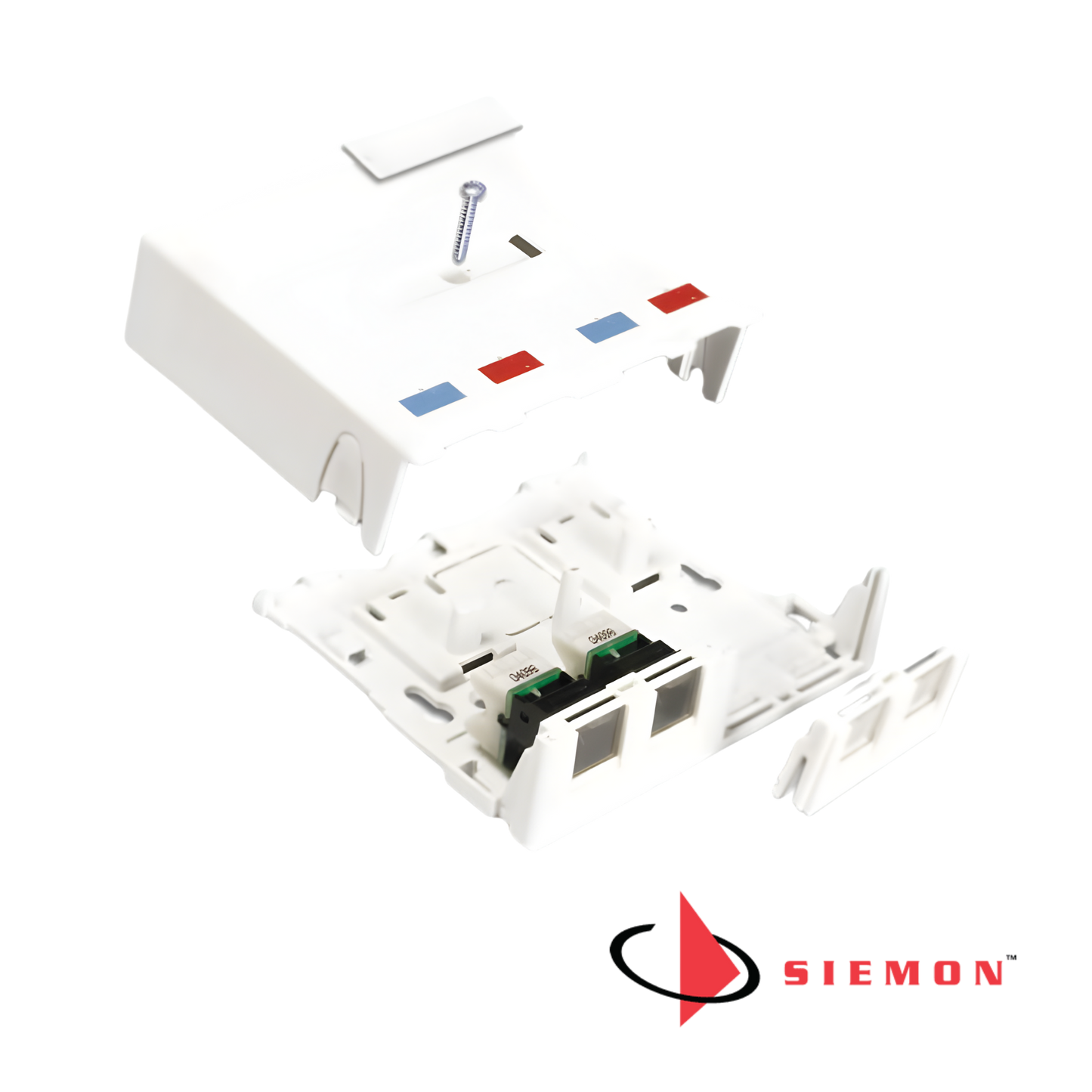 Image of Siemon Zmax MX-SMZ Surface Mount Boxes 2 Port White (SM-MX-SMZ2-02)