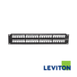 Image of LEVITON Quickport 48 Port 2U Unloaded Patch Panel | Unshielded | Black (BR-49255-L48)
