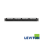 Image of LEVITON Cat6 24 Port 1U Punchdown Patch Panel | Unshielded | Black | With Cable Management (BR-69586-B24)