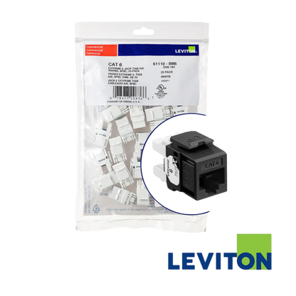 Image of LEVITON Atlas X1 Cat6A Quickport Jack | UTP | Selector (BR-6AUJK-RE6)