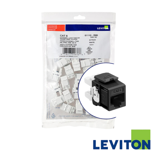 Image of LEVITON Atlas X1 Cat6A Quickport Jack | UTP | Selector (BR-6AUJK-RE6)