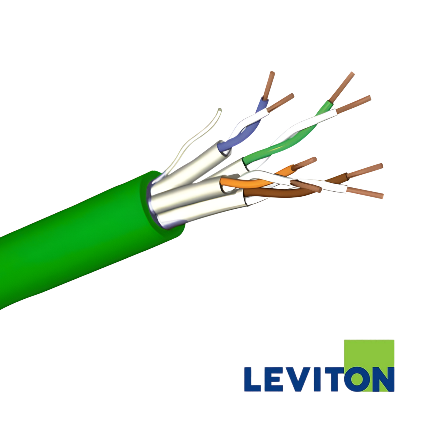 Image of LEVITON Cat6A Zone U/FTP Cable | LSHF/LSZH | Green | 305m | Cca (BR-AC6-DCZ-CCA-RLX-305GN)