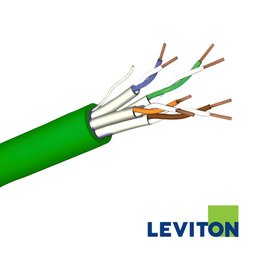 Image of LEVITON Cat6A Zone U/FTP Cable | LSHF/LSZH | Green | 305m | Cca (BR-AC6-DCZ-CCA-RLX-305GN)