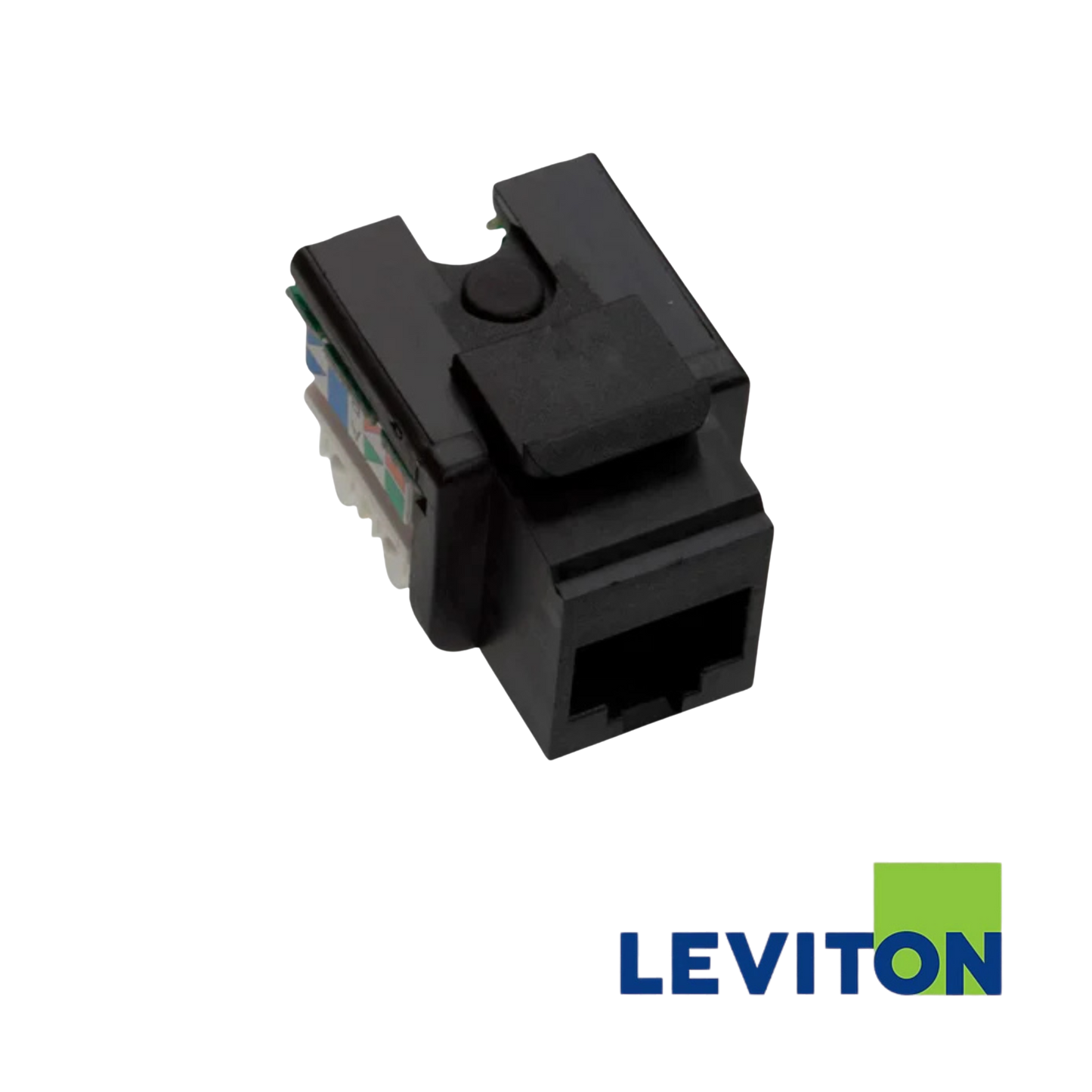 Image of LEVITON 10Gplus Cat6A LSA Style Snap-in Jack | Unshielded | Black (BR-AC6JAKU0K2)