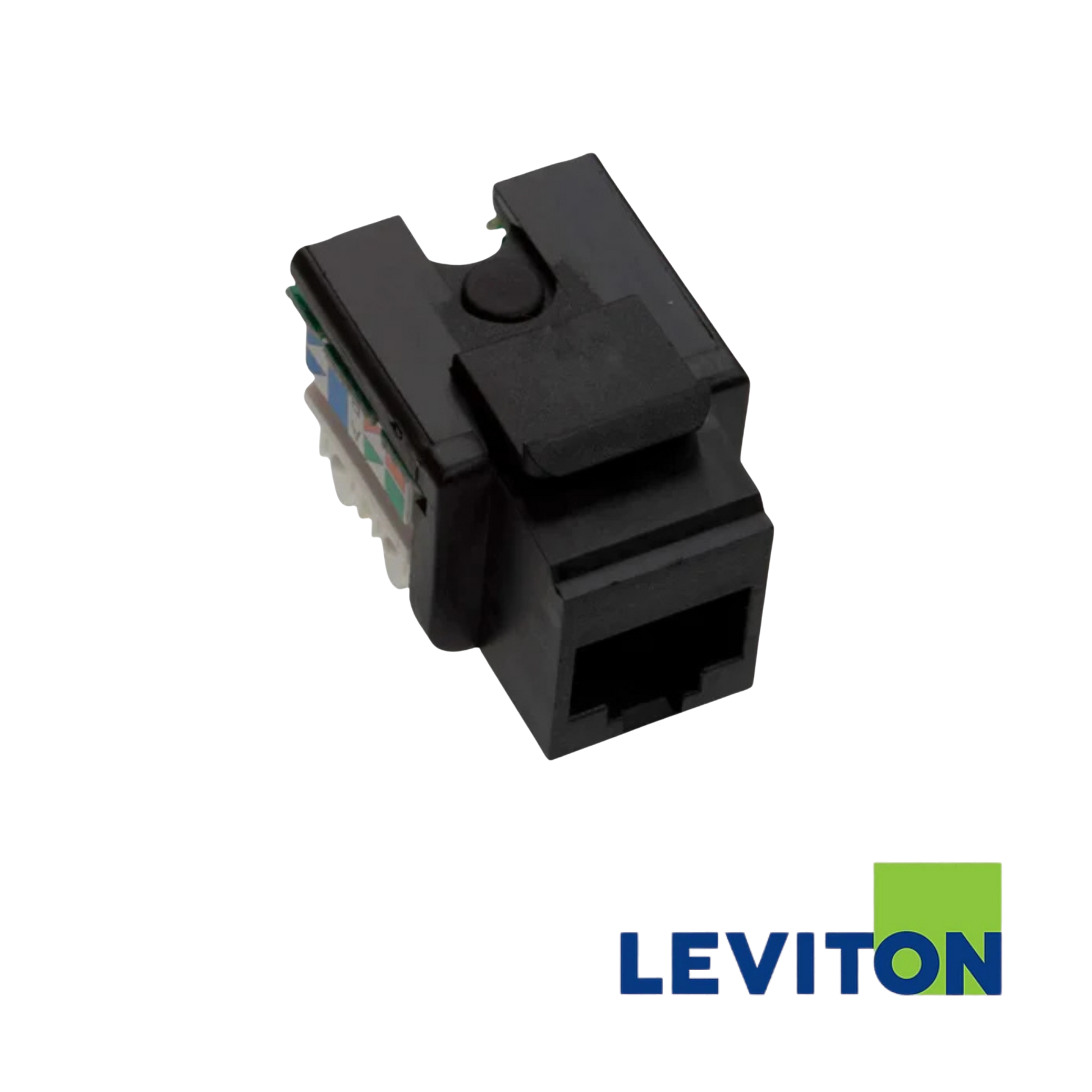Image of LEVITON 10Gplus Cat6A LSA Style Snap-in Jack | Unshielded | Black (BR-AC6JAKU0K2)
