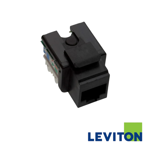 Image of LEVITON 10Gplus Cat6A LSA Style Snap-in Jack | Unshielded | Black (BR-AC6JAKU0K2)