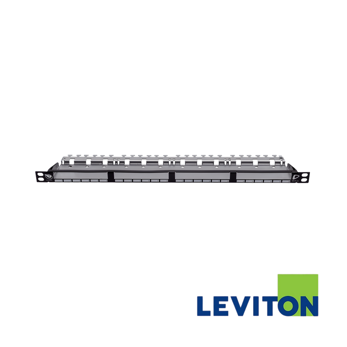 Image of LEVITON Cat6A 10gplus 24port 0.5RU Unloaded Panel | Shielded (BR-AC6PNLC240K2H)