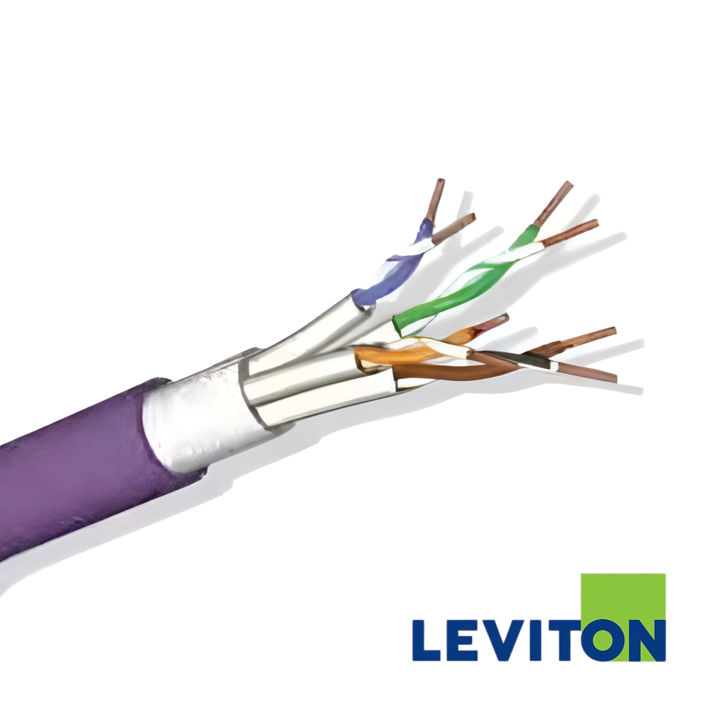 Image of LEVITON Cat6A 23AWG U/FTP Cable | Violet | 305M | Eca (BR-AC6U-FTP-HF1-ECA-RLX-305VT)