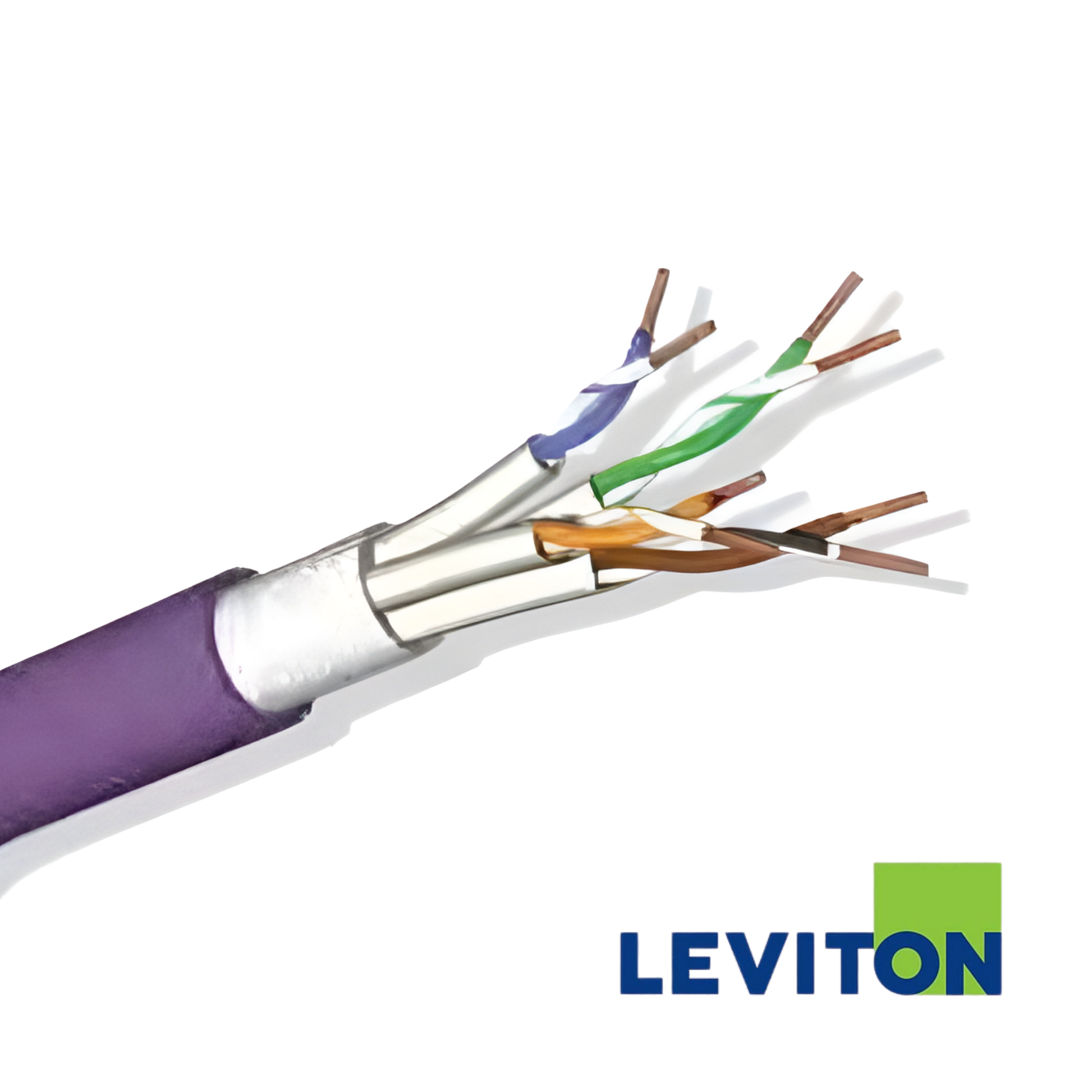 Image of LEVITON Cat6A 23AWG U/FTP Cable | Violet | 305M | Eca (BR-AC6U-FTP-HF1-ECA-RLX-305VT)