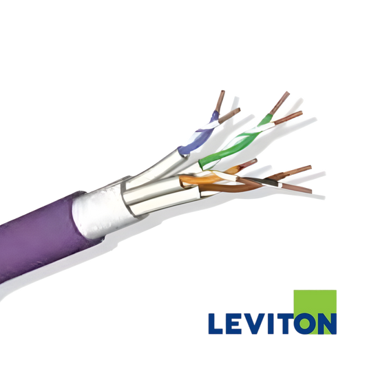 Image of LEVITON Cat6A 23AWG U/FTP Cable | Violet | 305M | Eca (BR-AC6U-FTP-HF1-ECA-RLX-305VT)