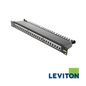 Image of LEVITON Cat6Plus 24 Port 1U Screened Patch Panel | LSA IDC 568A-B Wired | Black | With Cable Management (BR-C6CPNLF240K2M)
