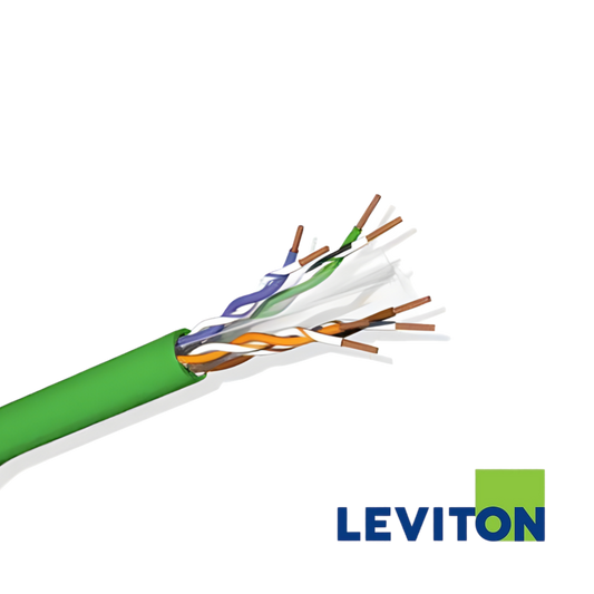 Image of LEVITON Cat6A 23AWG U/FTP Cable | Green | 305M | Cca (BR-C6U-CCA-RLX-305GN)