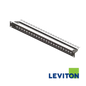 Image of LEVITON Snap-in-Jack 24 Port 1U Modular Patch Panel | Shielded/Unshielded | Black | With Cable Management (BR-MMCPNLX24SIJ2MIL)