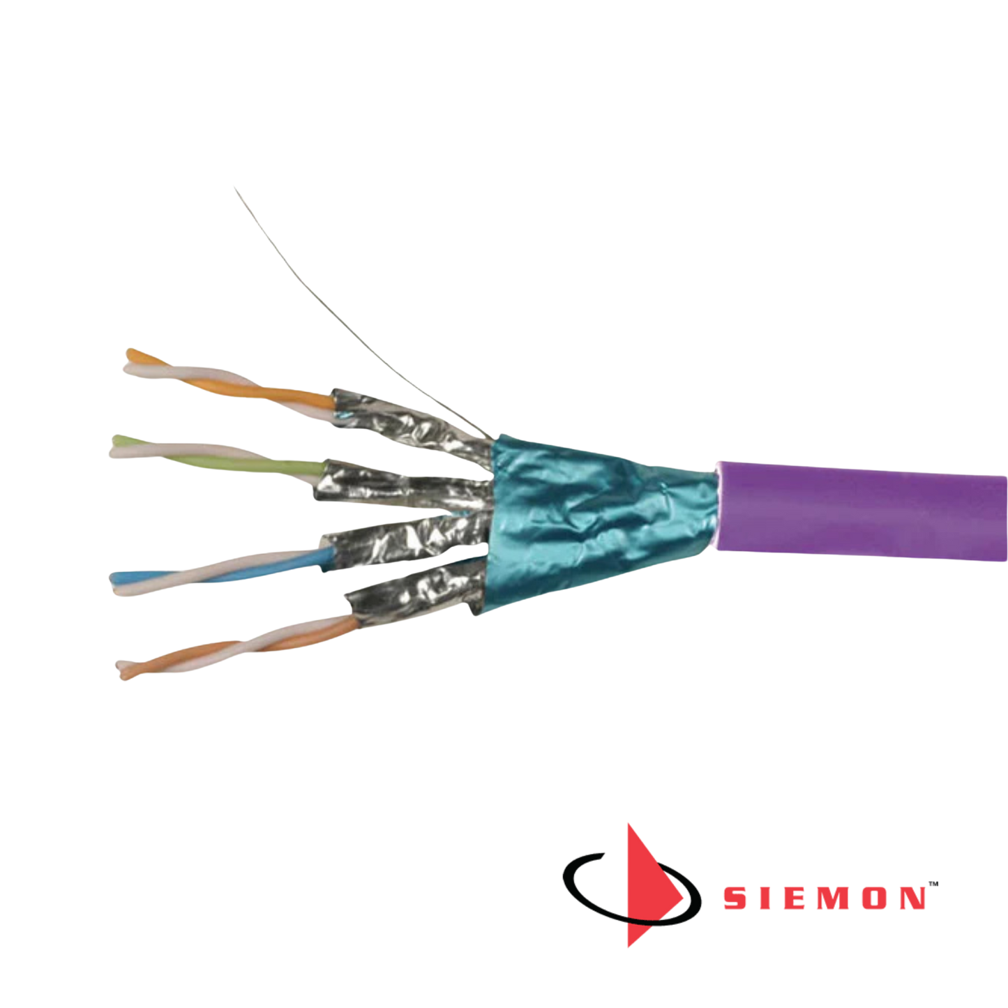 Image of Siemon Cat6a F/FTP Shielded 23awg Copper Cable Euroclass CCA 305m Violet (Cat6a FFTP Shielded 23awg Copper Cable Euroclass CCA Violet)