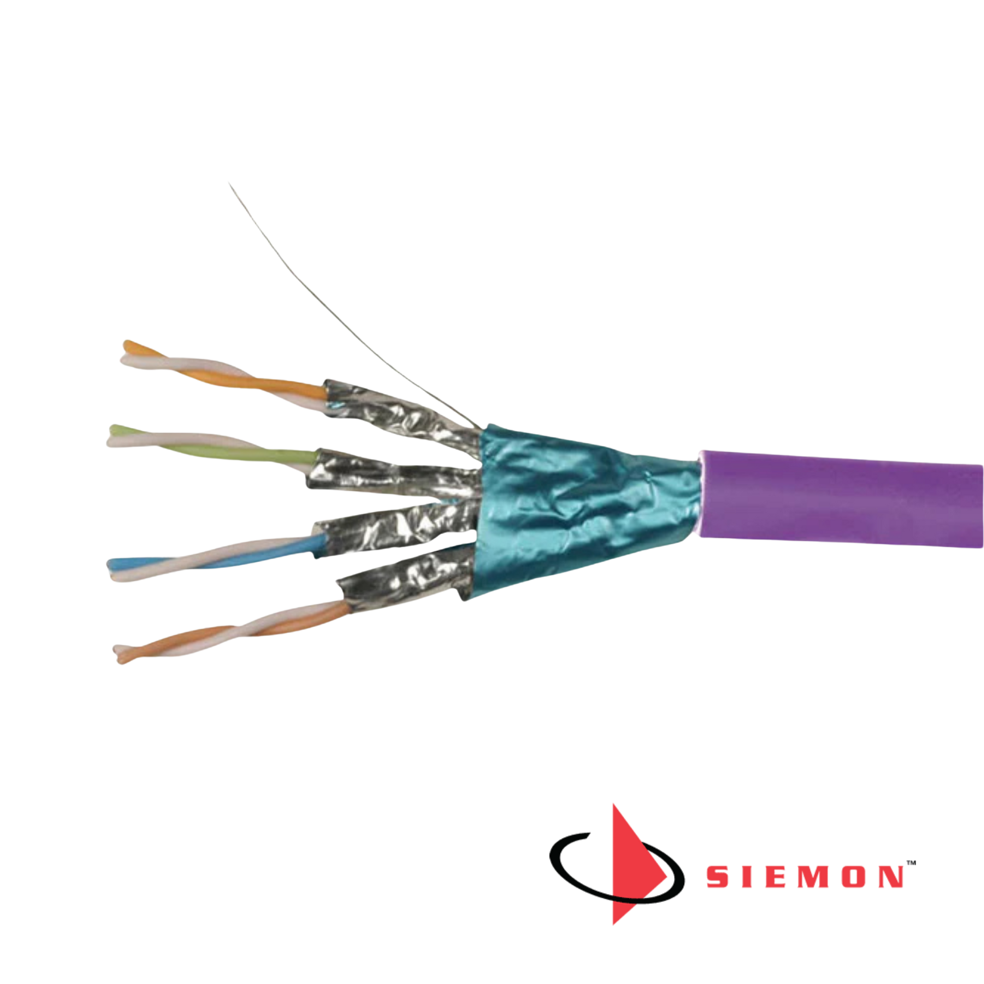 Image of Siemon Cat6a F/FTP Shielded 23awg Copper Cable Euroclass CCA 305m Violet (Cat6a FFTP Shielded 23awg Copper Cable Euroclass CCA Violet)
