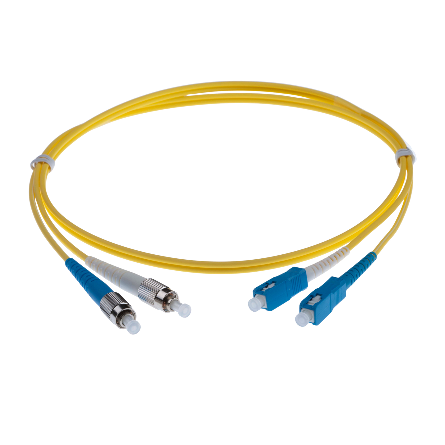 Image of OS2 FC Fibre Optic Patch Lead | Yellow (FC-SC OS2 FIBRE OPTIC PATCH CORD YELLOW)