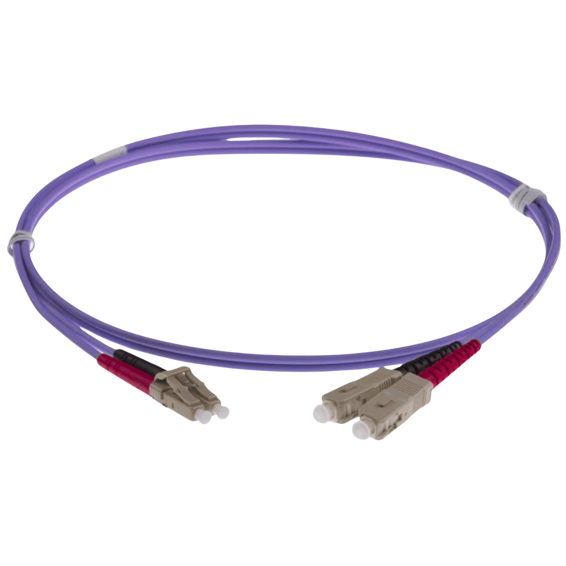 Image of NENCO OM4 DUPLEX FIBRE OPTIC PATCH CORD | Selector | Heather/Violet (LC-SC OM4 DUPLEX FIBRE OPTIC PATCH CORD HEATHER VIOLET)
