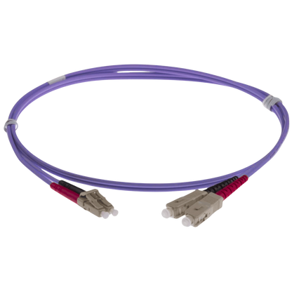 Image of NENCO OM4 DUPLEX FIBRE OPTIC PATCH CORD | Selector | Heather/Violet (LC-SC OM4 DUPLEX FIBRE OPTIC PATCH CORD HEATHER VIOLET)