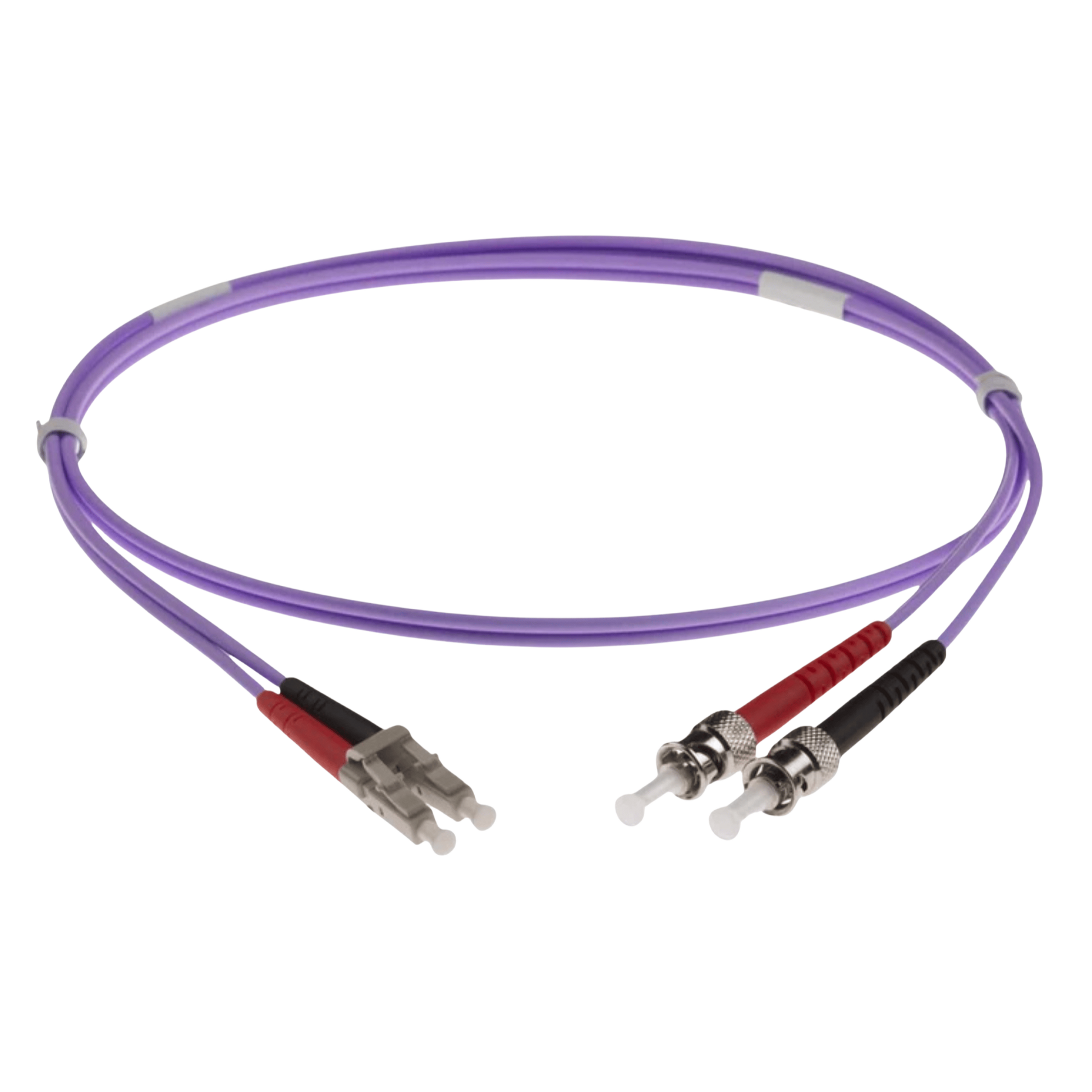 Image of NENCO OM4 DUPLEX FIBRE OPTIC PATCH CORD | Selector | Heather/Violet (LC-ST OM4 DUPLEX FIBRE OPTIC PATCH CORD HEATHER VIOLET)