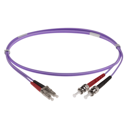 Image of NENCO OM4 DUPLEX FIBRE OPTIC PATCH CORD | Selector | Heather/Violet (LC-ST OM4 DUPLEX FIBRE OPTIC PATCH CORD HEATHER VIOLET)