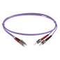 Image of OM4 DUPLEX FIBRE OPTIC PATCH CORD | Heather/Violet (LC-ST OM4 DUPLEX FIBRE OPTIC PATCH CORD HEATHER VIOLET)