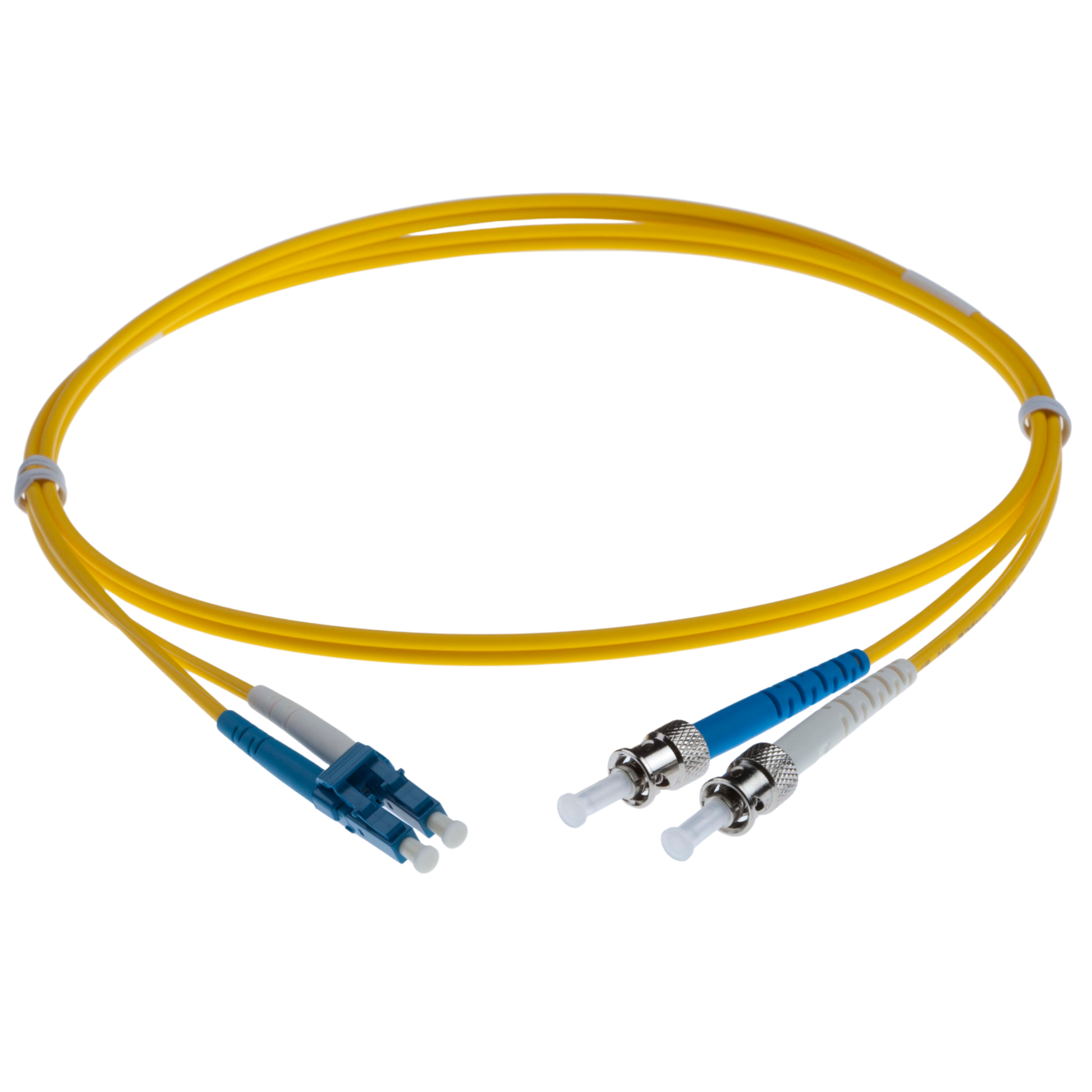 Image of OS2 FC Fibre Optic Patch Lead | Yellow (LC-ST OS2 FIBRE OPTIC PATCH CORD YELLOW)