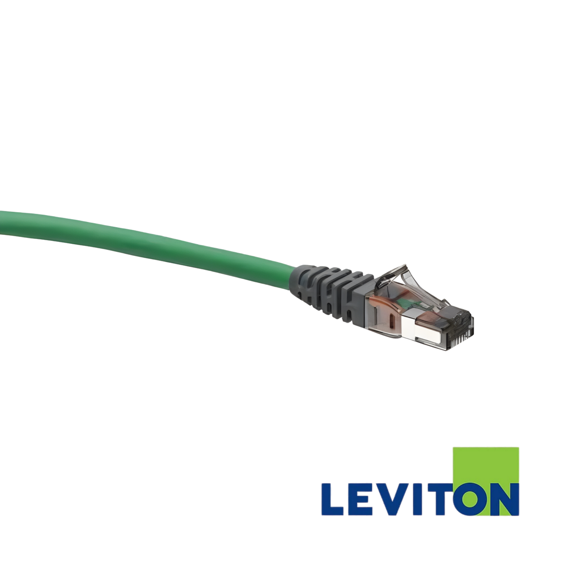 Image of LEVITON Cat6A Shielded Solid Patch Cord | U/FTP | CCA | Green (LEVITON Cat6A Shielded Solid Patch Cord Green)