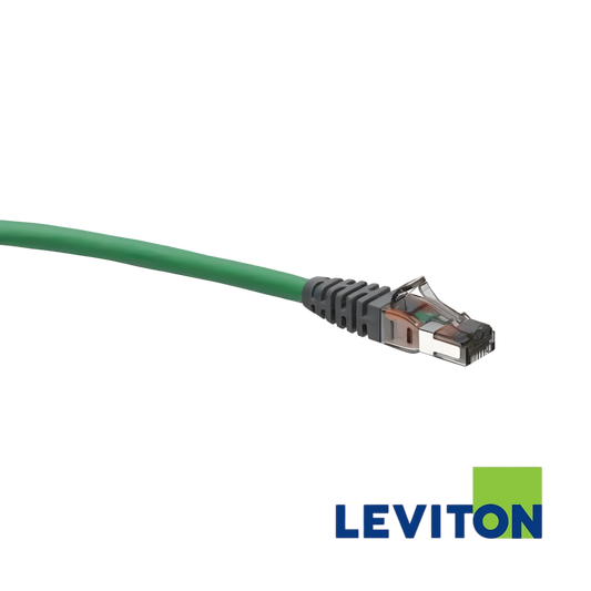 Image of LEVITON Cat6A Shielded Solid Patch Cord | U/FTP | CCA | Green (LEVITON Cat6A Shielded Solid Patch Cord Green)