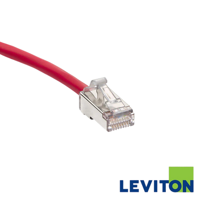 Image of LEVITON Cat 6A U/FTP High-Flex Patch Cord | 0.5m | Selector (LEVITON Cat 6A UFTP High-Flex Patch Cord Red)