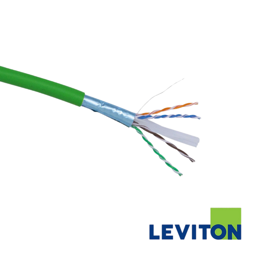 LEVITON Cat6A 23AWG F/FTP Cable | Green | 500M | Cca