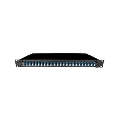 Image of Front Sliding Fibre Optic Patch Panels | 1RU | Selector (PAT-24-LCD-S-08-SM-BK-SFE)