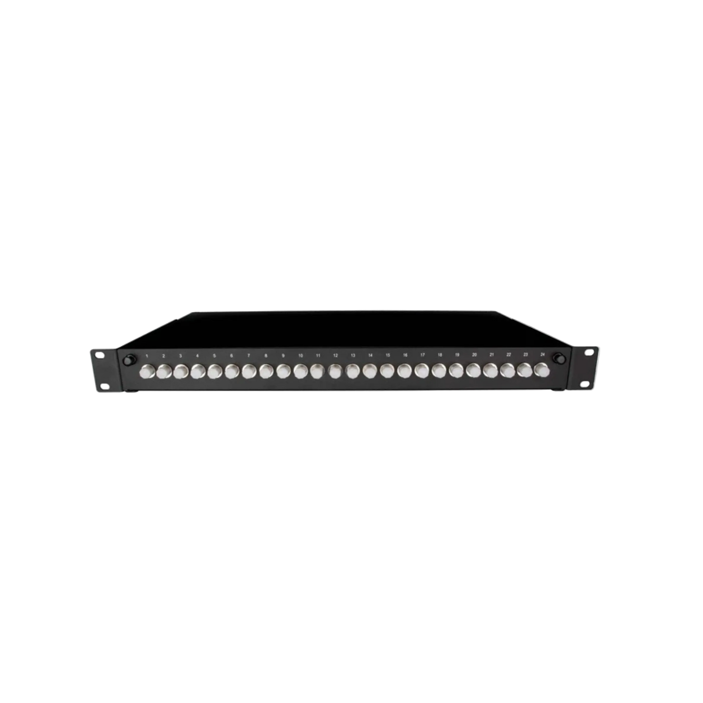 Image of Front Sliding Fibre Optic Patch Panels | 1RU | Selector (PAT-24-LCD-S-24-BK-SFE)