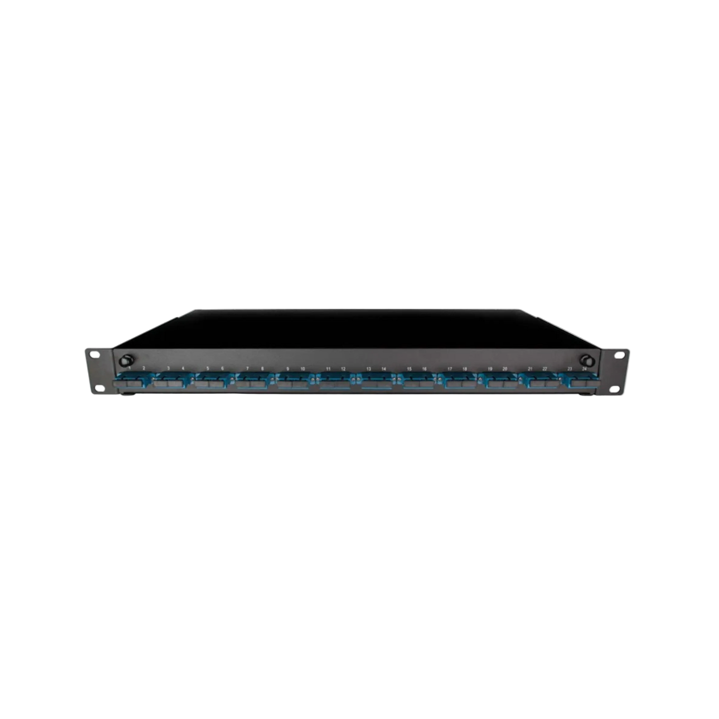 Image of Front Sliding Fibre Optic Patch Panels | 1RU | Selector (PAT-24-SCD-24-SM-BK-SFE)