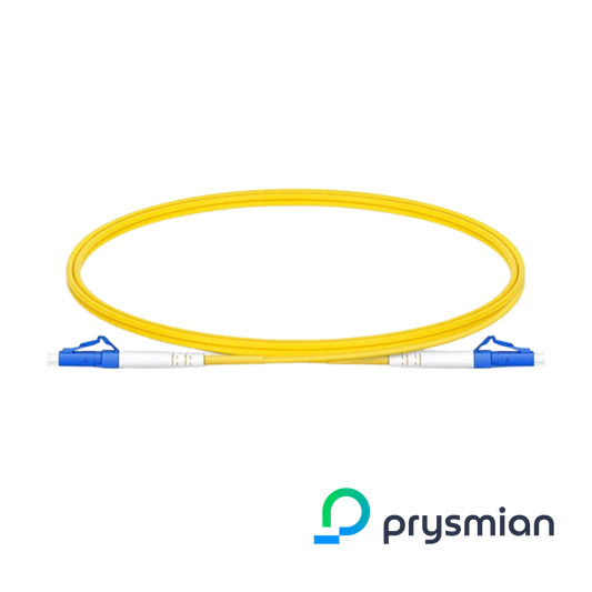 PRYSMIAN Fibre Patch Cord | Single Mode G657 A1 | LC to LC Duplex| 2mm | Yellow (Length Selector)