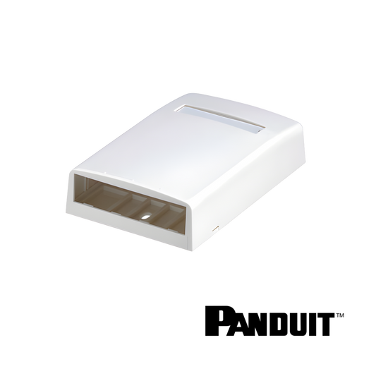Image of PANDUIT Mini-Com® 4-Port Surface Mount Box | White (PT-CBX4AW-AY)