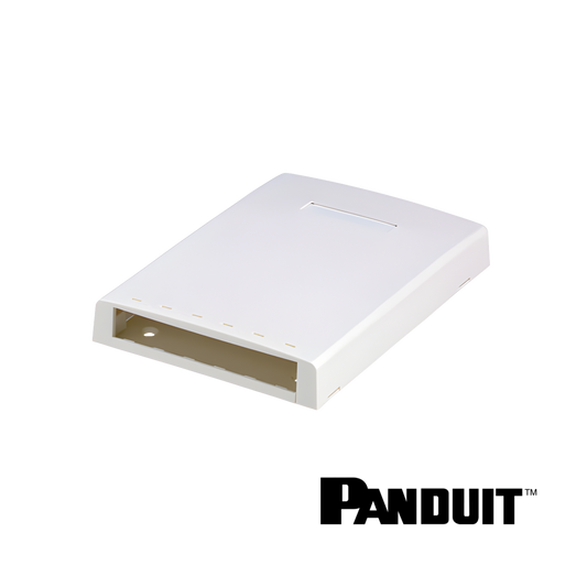 Image of PANDUIT Mini-Com® 6-Port Surface Mount Box | With Fibre Spool | White (PT-CBXF6AW-AY)