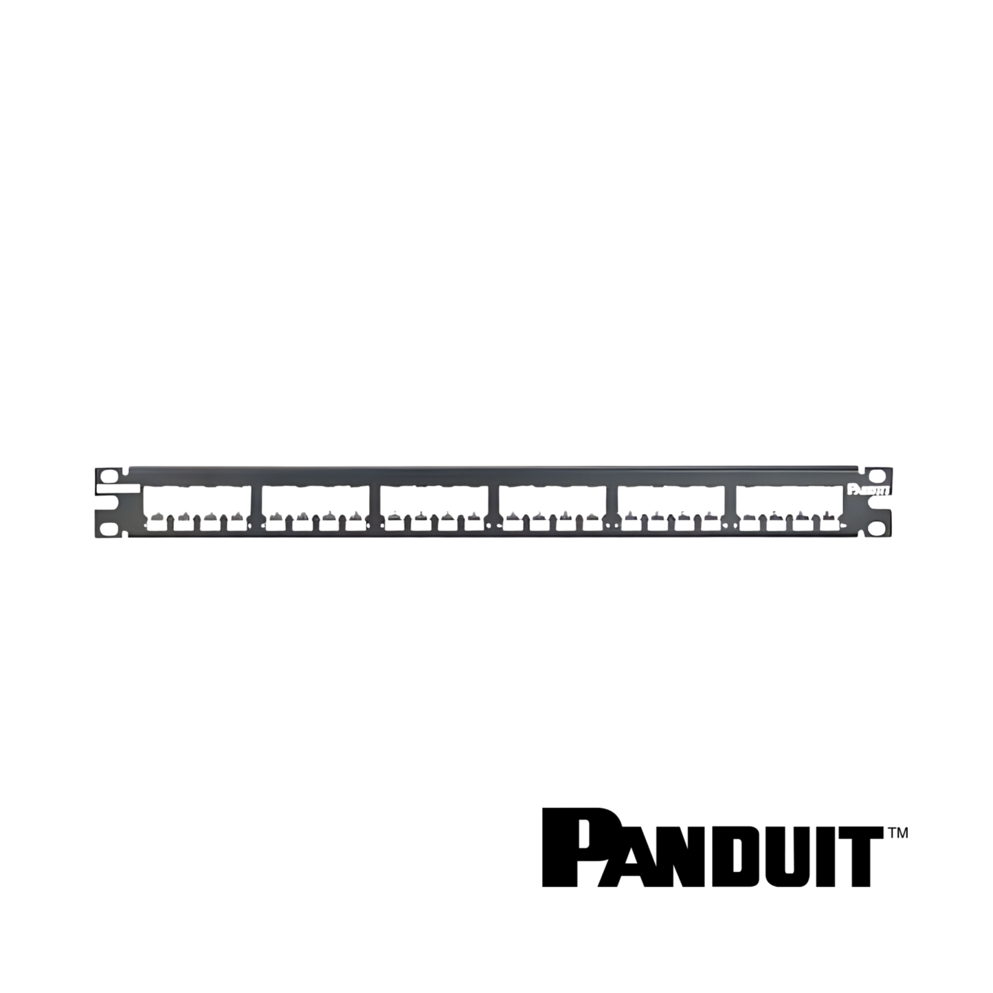 Image of PANDUIT Mini-Com® All Metal Modular 24-Port Patch Panel | 1RU (PT-CP24BLY)