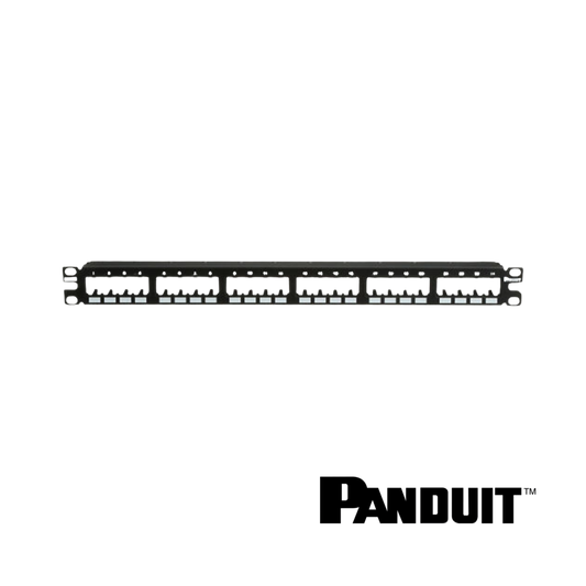 Image of PANDUIT Mini-Com® Unshielded Flush Mount Modular Patch Panel | 1RU | Selector (PT-CPP24FMWBLY)