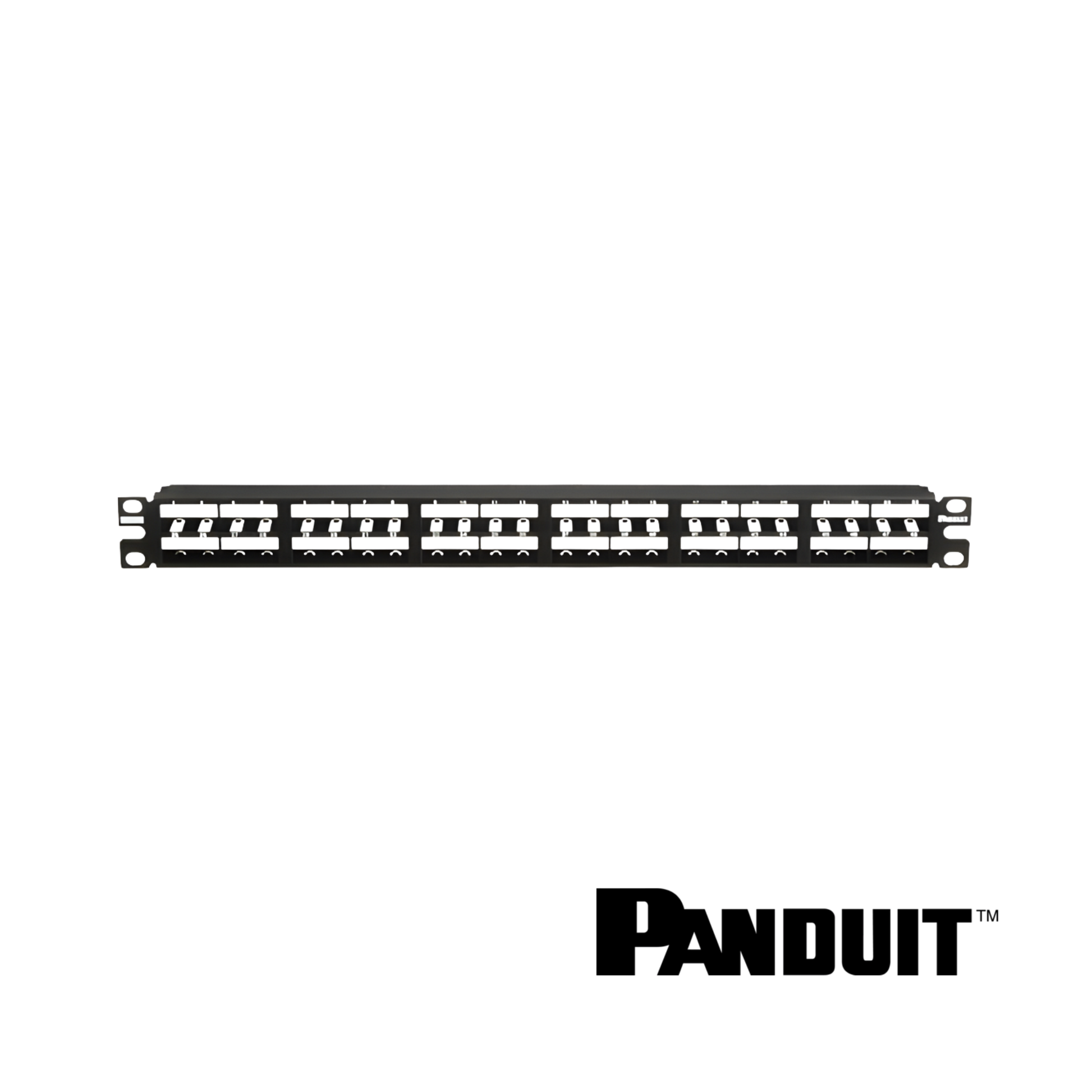 Image of PANDUIT Mini-Com® Modular 48-Port Patch Panel | Unloaded | High Density | 1RU (PT-CPP48HDWBLY)