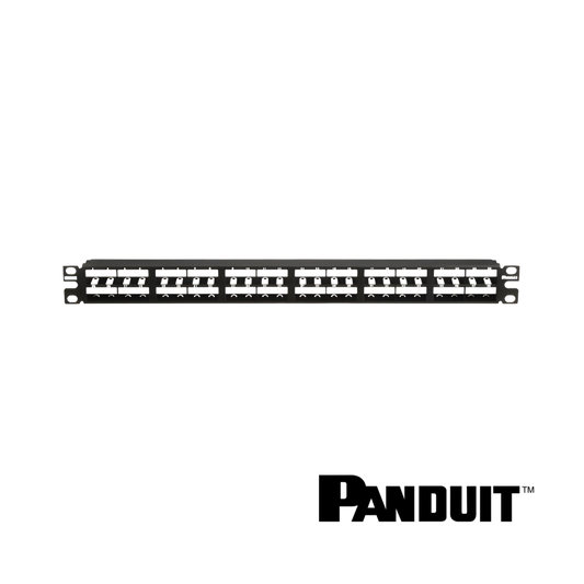 Image of PANDUIT Mini-Com® Modular 48-Port Patch Panel | Unloaded | High Density | 1RU (PT-CPP48HDWBLY)