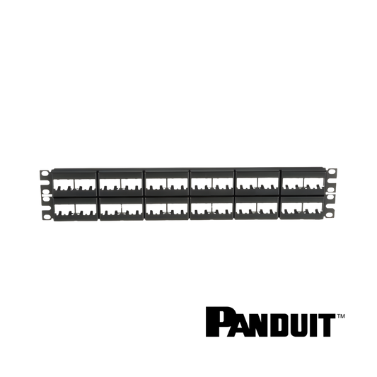 Image of PANDUIT Mini-Com® Modular 48-Port Patch Panel | Unloaded | 2RU (PT-CPP48WBLY)