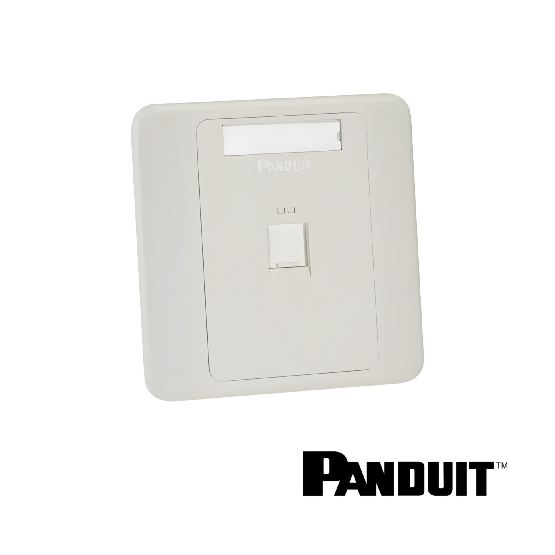 Image of PANDUIT NetKey 1-Port Unloaded Faceplate | Shuttered | White (PT-NKFPLUKF1SAW)