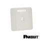 Image of PANDUIT NetKey 1-Port Unloaded Faceplate | Shuttered | White (PT-NKFPLUKF1SAW)
