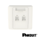 Image of PANDUIT NetKey 2-Port Shuttered Faceplate 86mm x 86mm | White (PT-NKFPLUKF2SAW)