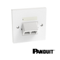 Image of PANDUIT NetKey 2-Port Sloped Faceplate 86mm x 86mm | White (PT-NKUKS2AW)