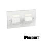 Image of PANDUIT NetKey 4-Port Sloped Faceplate 86mm x 146mm | White (PT-NKUKS4SAW-2G)