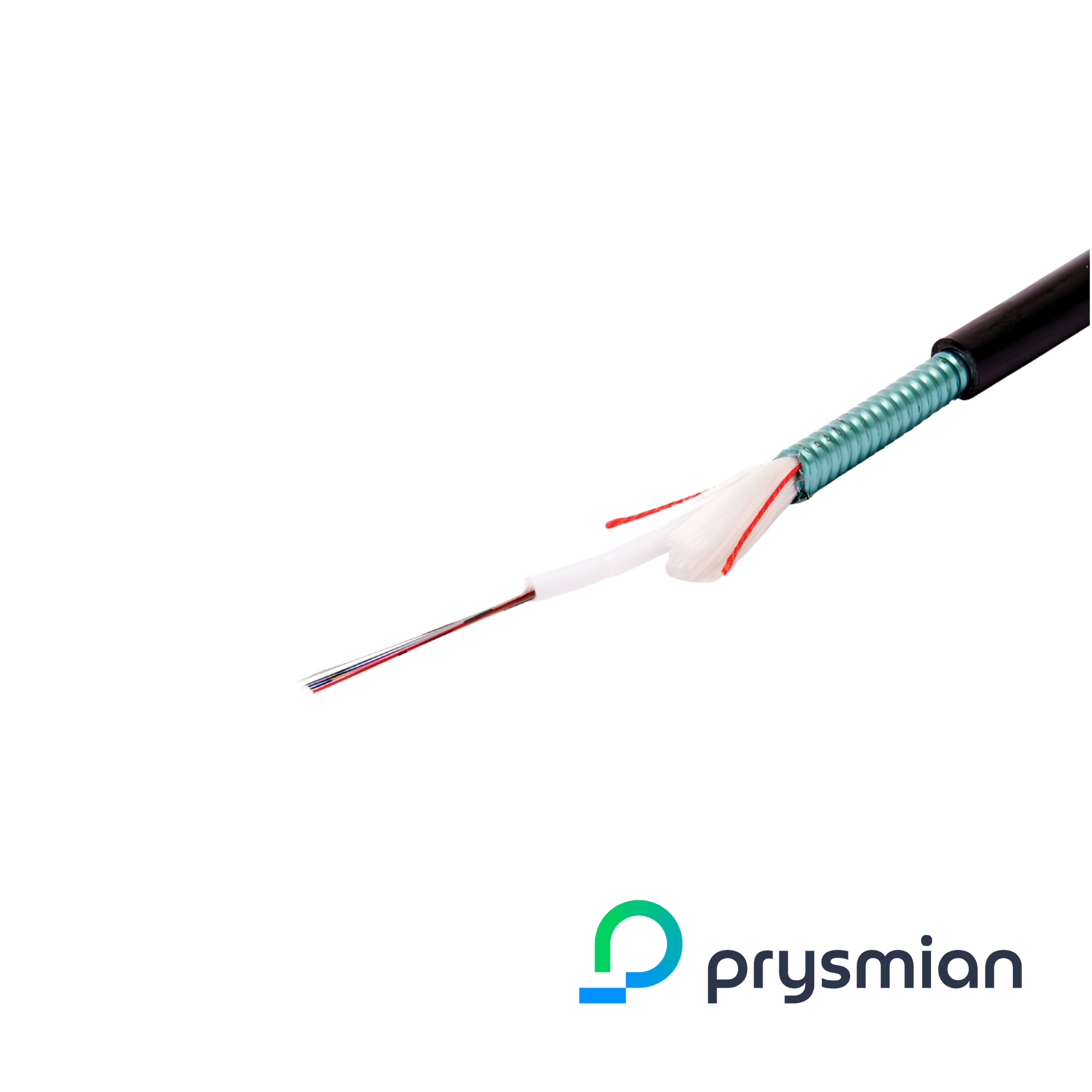 Image of Prysmian Singlemode OS2 G657a1 Loose Tube Fibre Cable CST Armour, B2ca, Int/Ext (9-12-LT-CST-IX-B2CA-BK-DK)