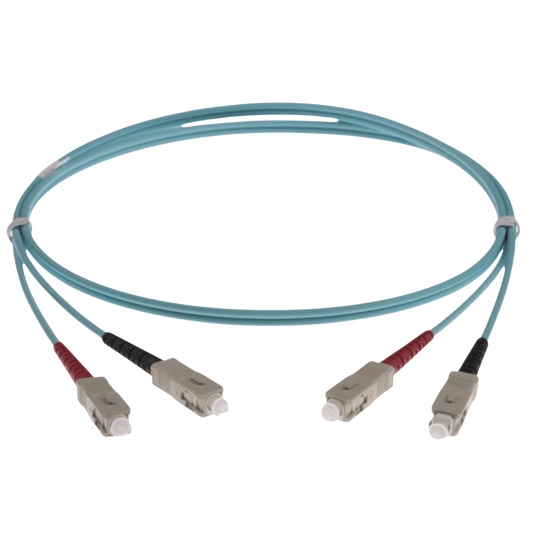Image of NENCO OM3 Fibre Optic Patch Lead | Selector | Aqua (SC-SC OM3 FIBRE OPTIC PATCH CORD AQUA)
